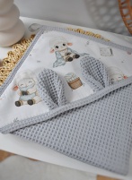 Ręcznik z kapturkiem Wafel Grey Lamb