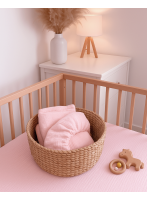 Prześcieradło Muślin z gumką Baby Pink