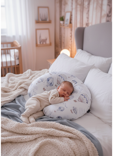 Poduszka Rogal do karmienia Creme Sky