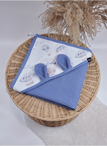 Ręcznik z kapturkiem Wafel Jeans Sky