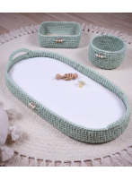 Przewijak Pleciony ze sznurka Mleczna Zieleń