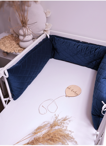 Ochraniacz do łóżeczka Velvet Navy