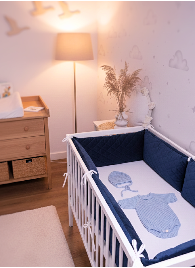 Ochraniacz do łóżeczka Velvet Navy