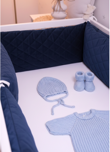 Ochraniacz do łóżeczka Velvet Navy
