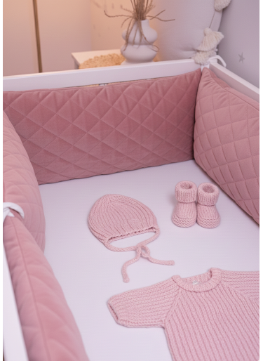 Ochraniacz do łóżeczka Velvet Smoky Rose