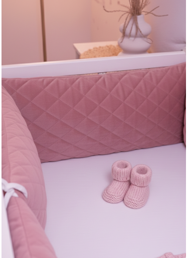 Ochraniacz do łóżeczka Velvet Smoky Rose