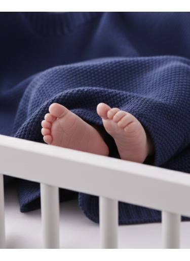 Kocyk Dzianinowy Bawełna 80x100 Navy