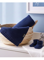 Kocyk Dzianinowy Bawełna 80x100 Navy