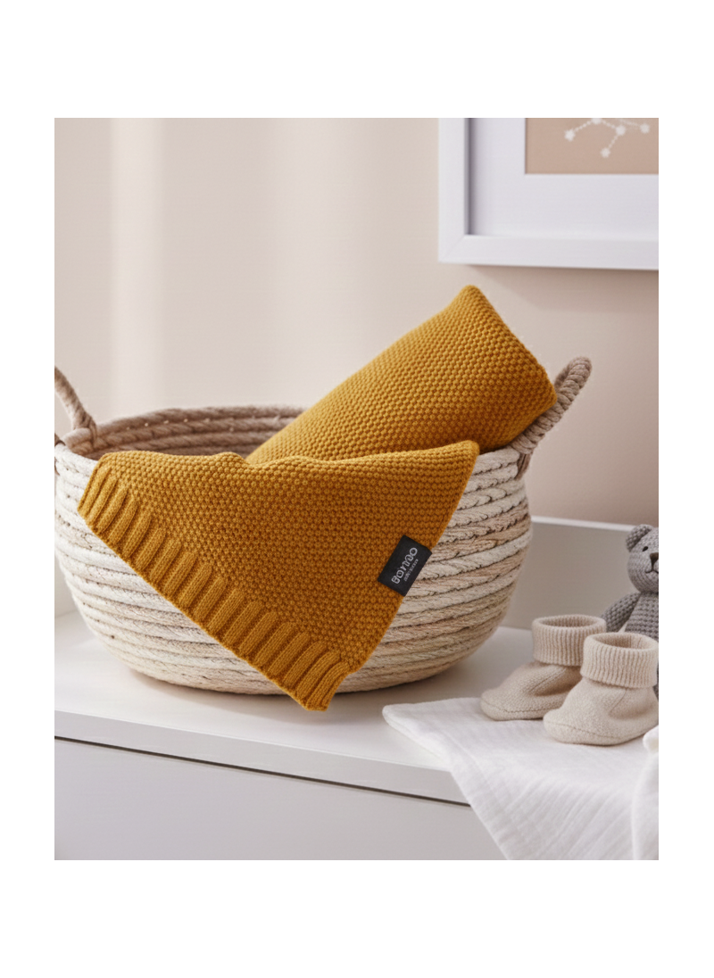 Kocyk Dzianinowy Bawełna 80x100 Honey