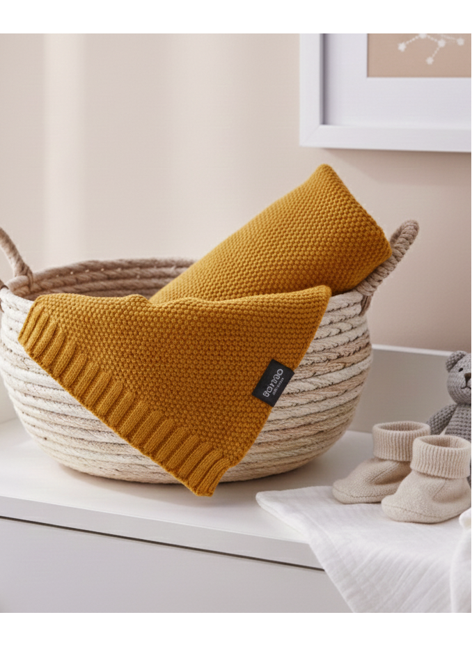 Kocyk Dzianinowy Bawełna 80x100 Honey