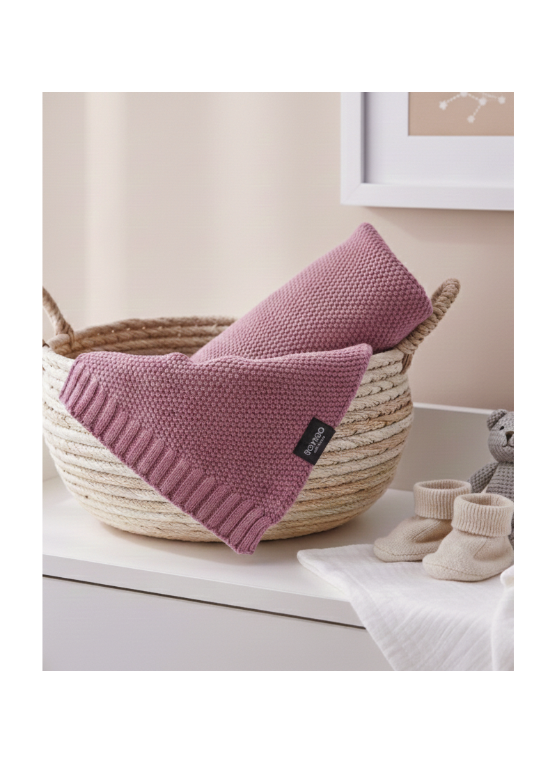 Kocyk Dzianinowy Bawełna 80x100 Smoky Rose