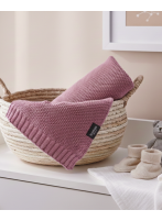 Kocyk Dzianinowy Bawełna 80x100 Smoky Rose